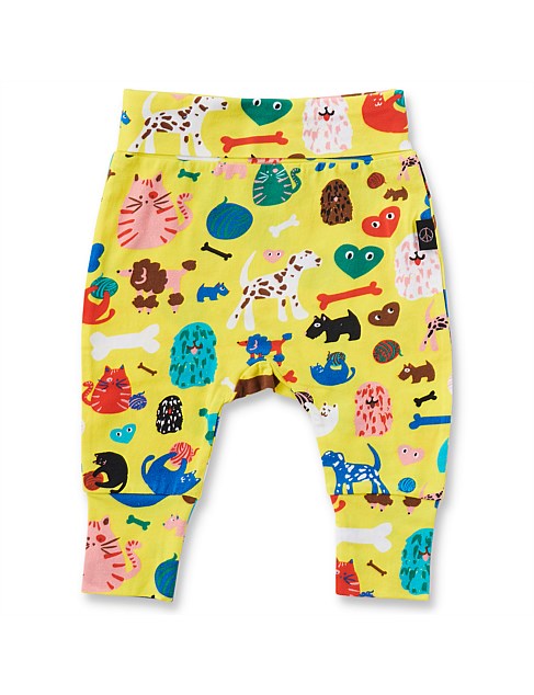 CATS AND DOGS ORGANIC DROP CROTCH PANT