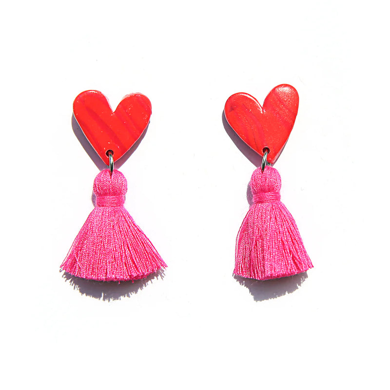 Heart Tassels Earrings