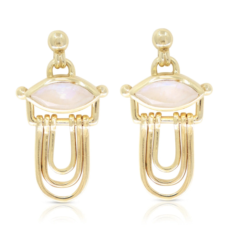 Athena Moonstone Gold Earrings