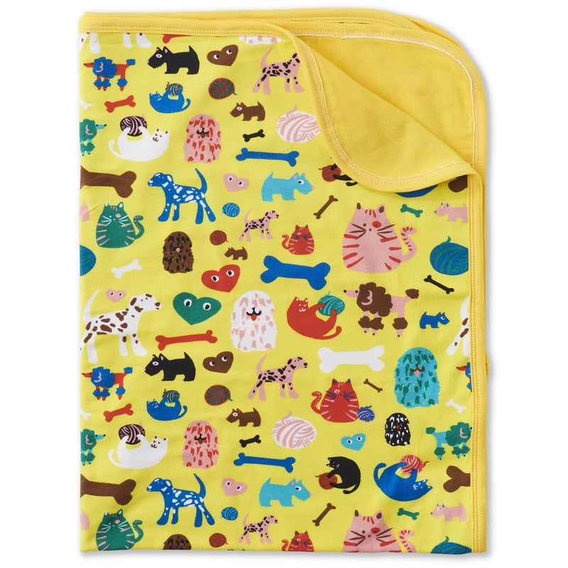 CATS AND DOGS ORGANIC COTTON SNUGGLE BLANKET