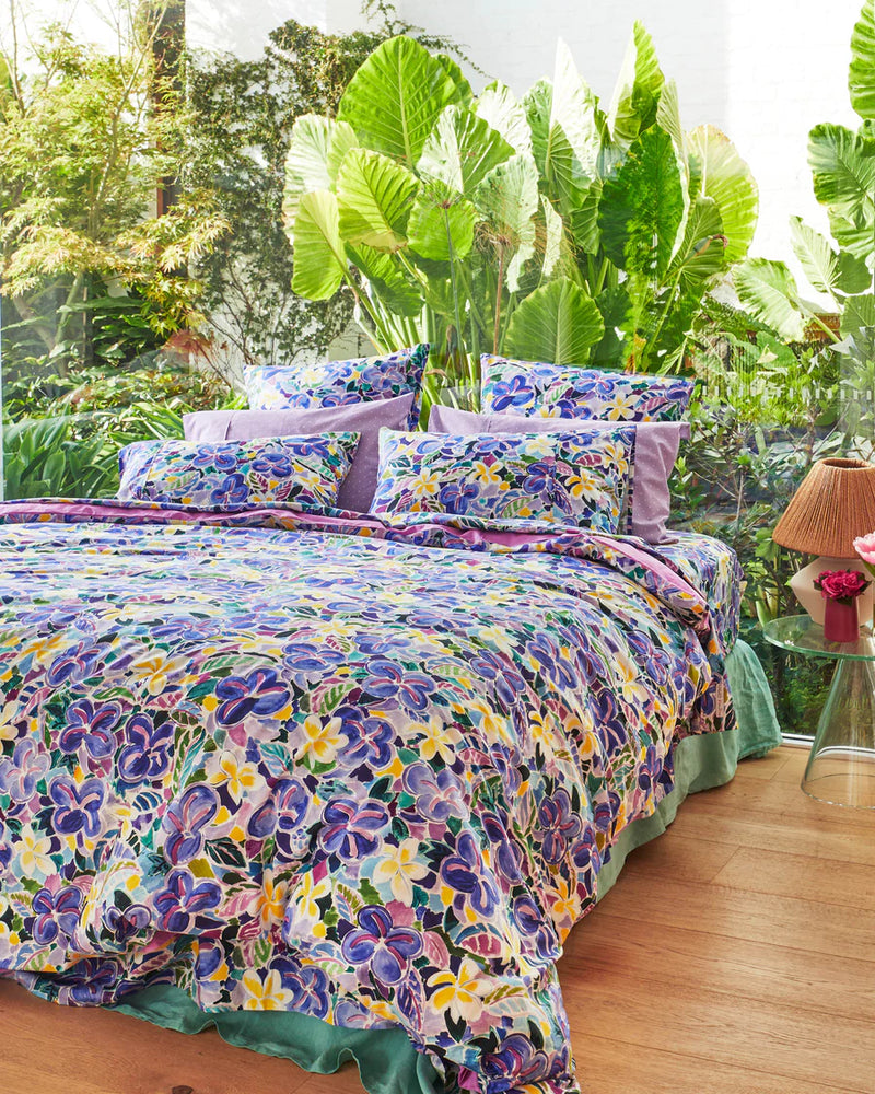 KIP&CO X KEN DONE FRANGIPANI ORGANIC COTTON PILLOWCASE