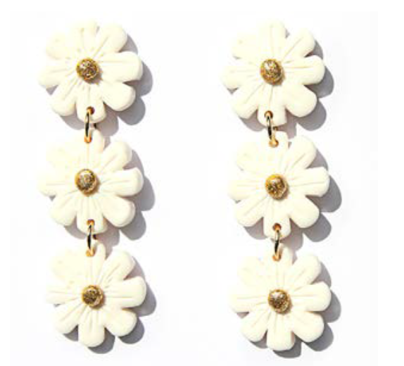 White Daisy Chains Earrings