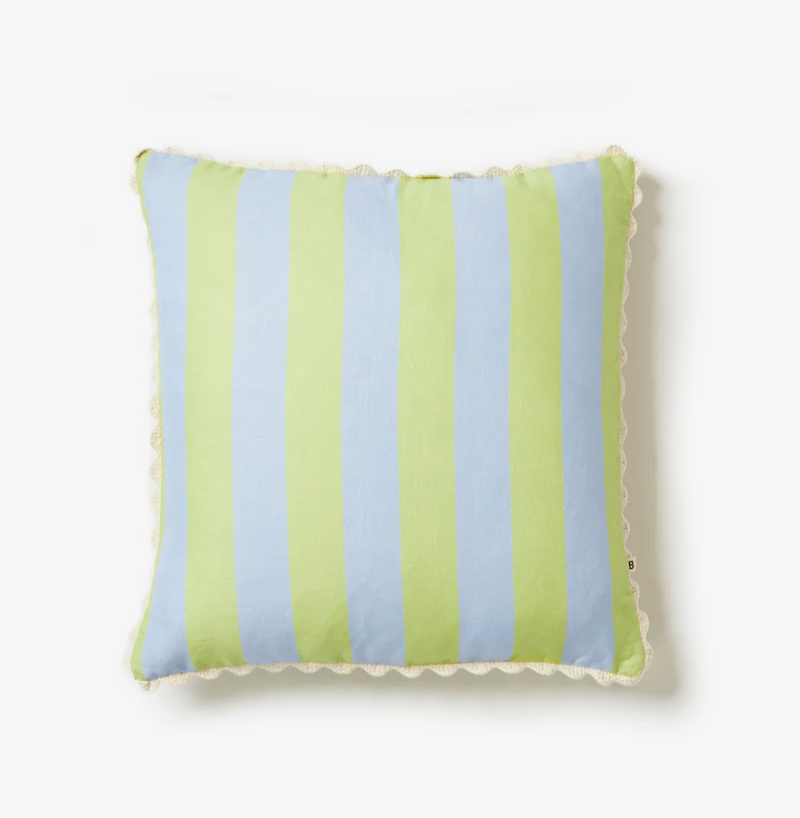 Bold Stripe Blue Lime Cushion