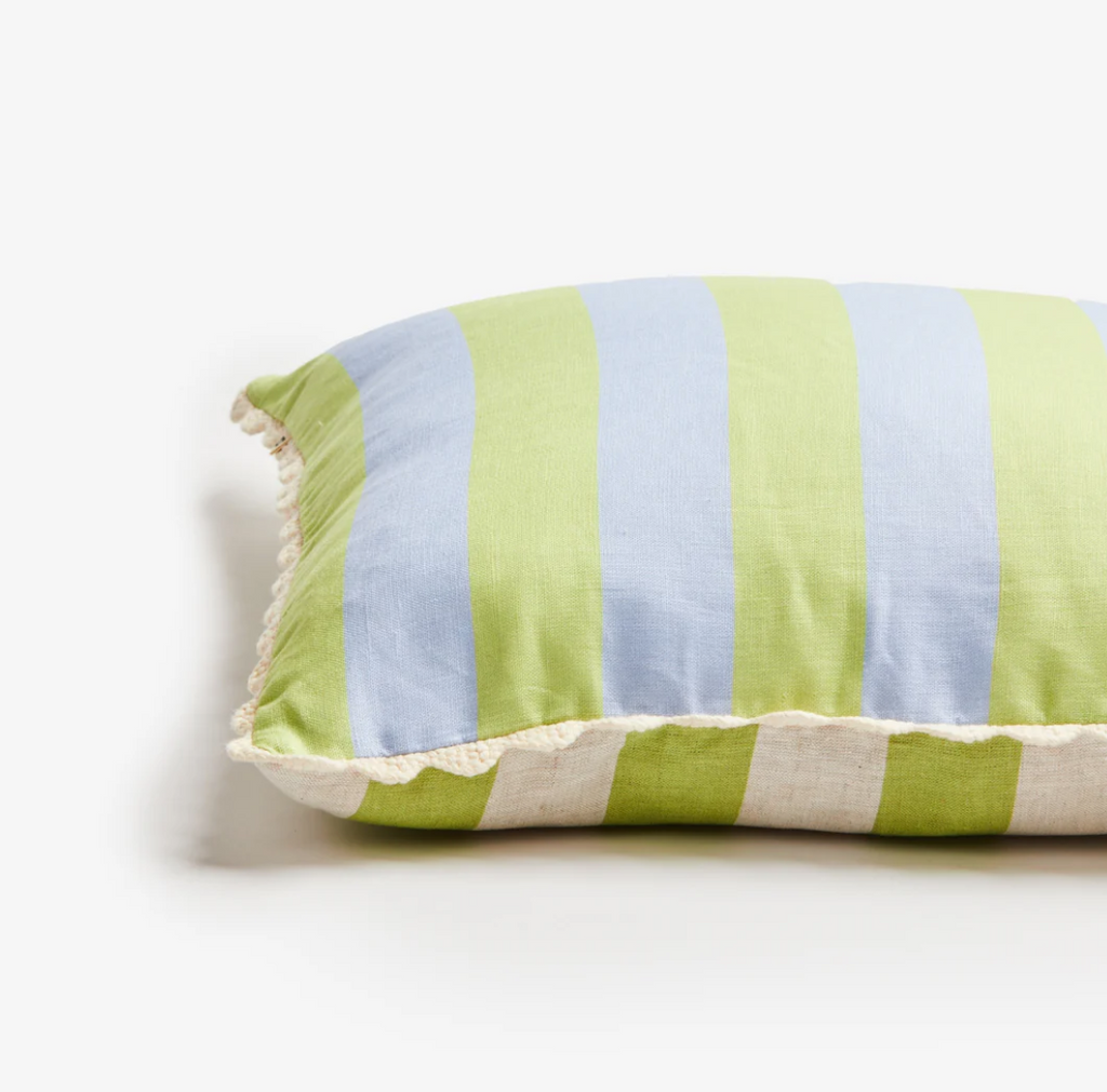 Bold Stripe Blue Lime Cushion