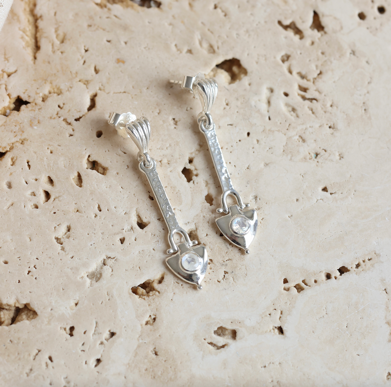 Anchor Of My Heart Silver Moonstone Studs