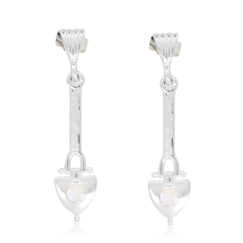 Anchor Of My Heart Silver Moonstone Studs