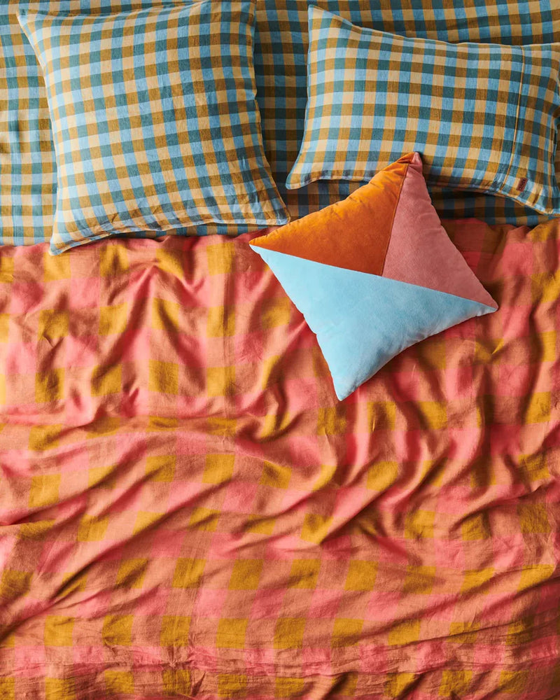 MARIGOLD TARTAN LINEN EUROPEAN PILLOWCASES