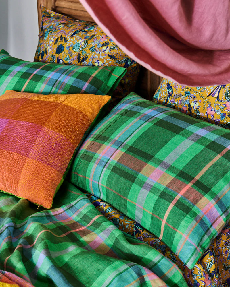 Jewel Of The Nile Tartan Linen Pillowcases