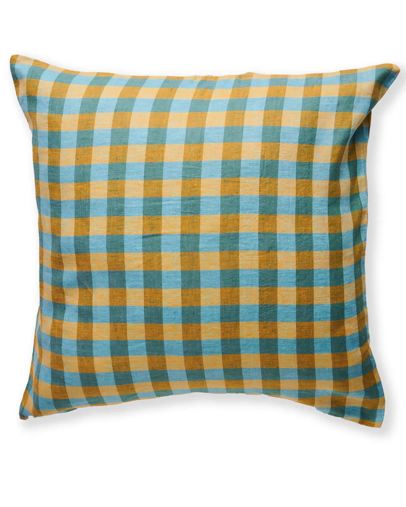 MARIGOLD TARTAN LINEN EUROPEAN PILLOWCASES