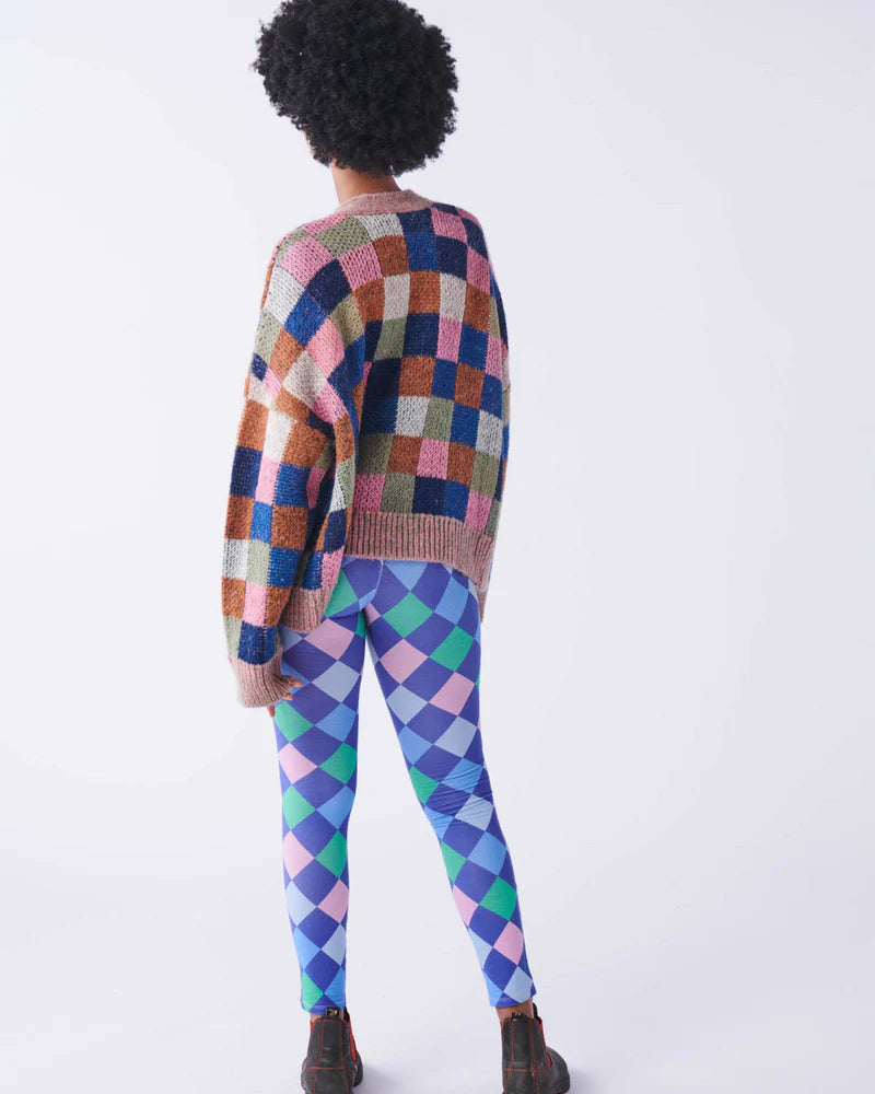 CHECK OF MANY COLOURS SHORT BUTTON UP CARDIGAN