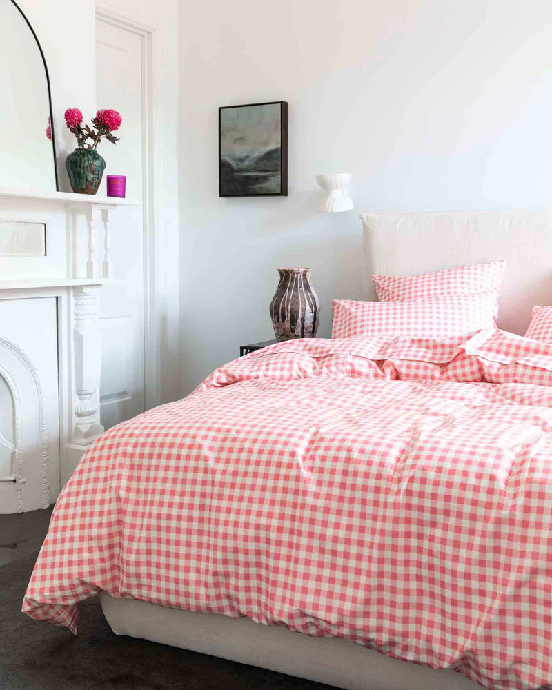 GINGHAM CANDY ORGANIC COTTON PILLOWCASE